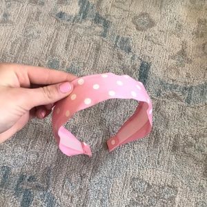 Pink polka dot headband